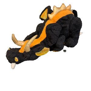 Webkinz Lava Dragon Plush Stuffed Animal Black Yellow HM463